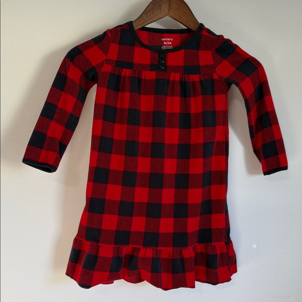 Carter's Red and Black Checkered Dress